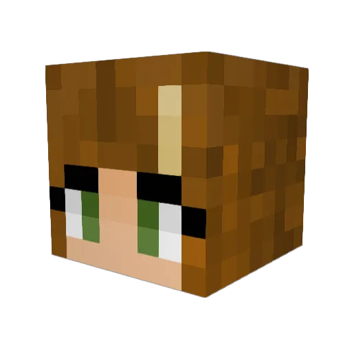 anny_x Minecraft avatar head, 3D render