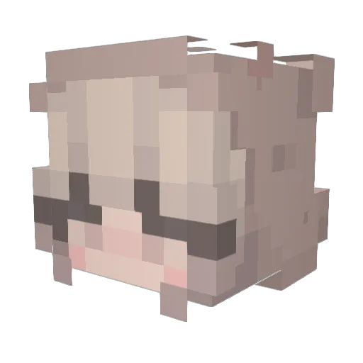 annywee Minecraft avatar head, 3D render