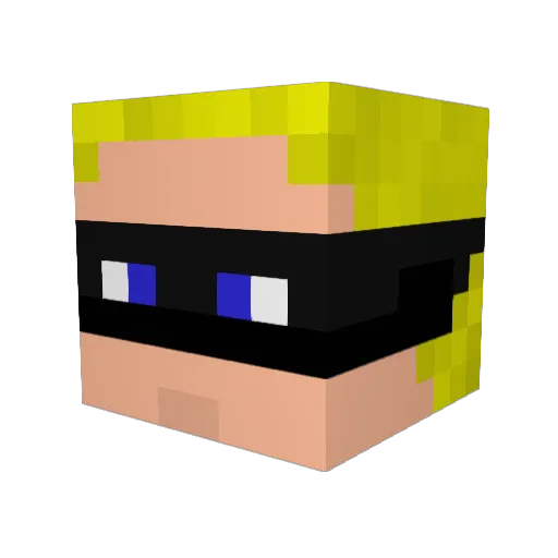anobanano Minecraft avatar head, 3D render