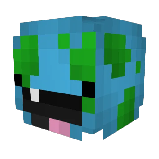 anotherplanet Minecraft avatar head, 3D render