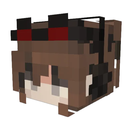 anqjaa Minecraft avatar head, 3D render