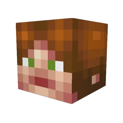 anterlie Minecraft avatar head, 3D render