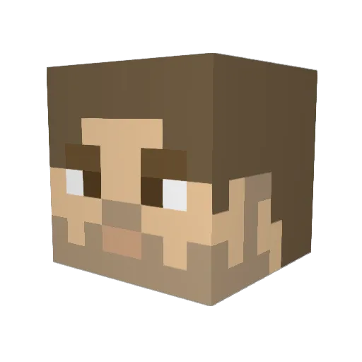 anthn Minecraft avatar head, 3D render