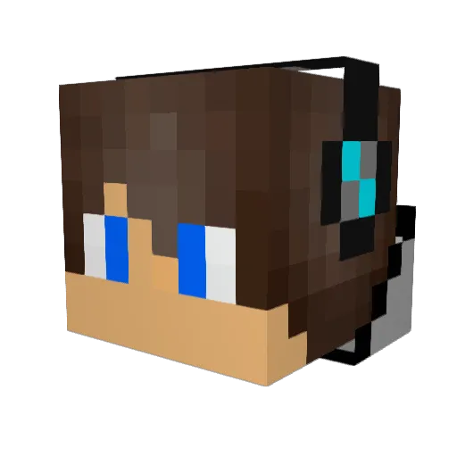 anthonyelec Minecraft avatar head, 3D render
