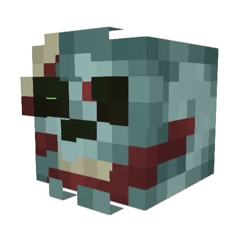 anthospective Minecraft avatar head, 3D render