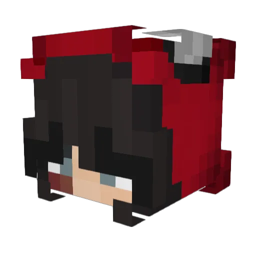 anthrscarlet Minecraft avatar head, 3D render