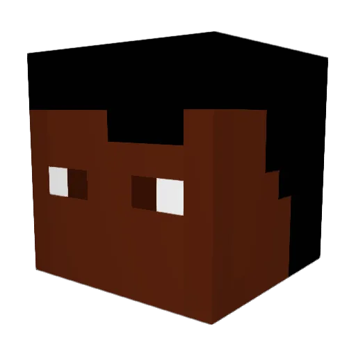 antirico Minecraft avatar head, 3D render