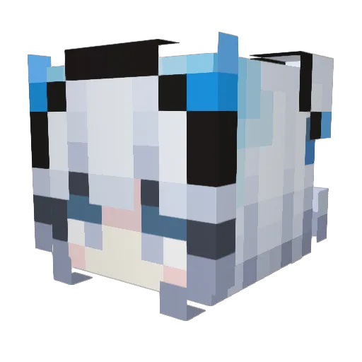 antistud Minecraft avatar head, 3D render