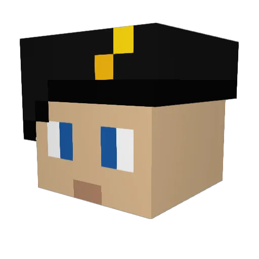 antoniohm Minecraft avatar head, 3D render