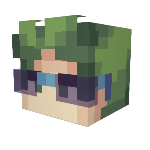 antreno Minecraft avatar head, 3D render