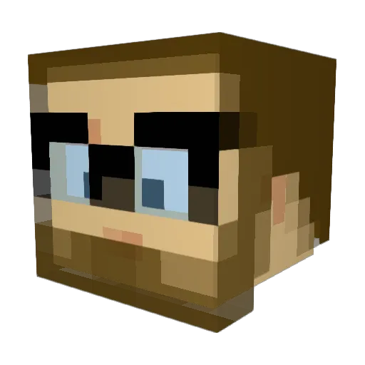 antunido Minecraft avatar head, 3D render