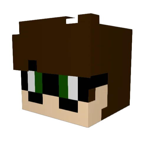 anujek Minecraft avatar head, 3D render