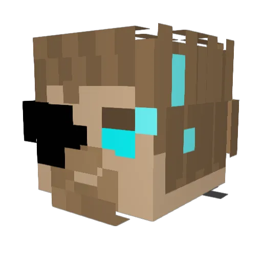 anvq Minecraft avatar head, 3D render
