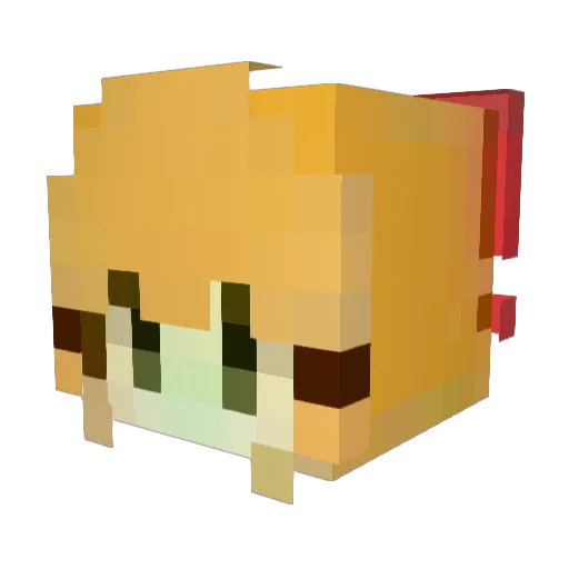 anycq Minecraft avatar head, 3D render
