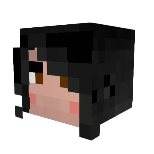 anye Minecraft avatar head, 3D render