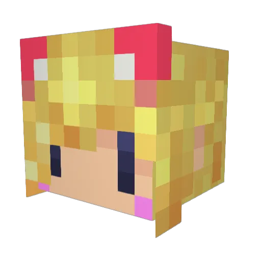 anyo2 Minecraft avatar head, 3D render