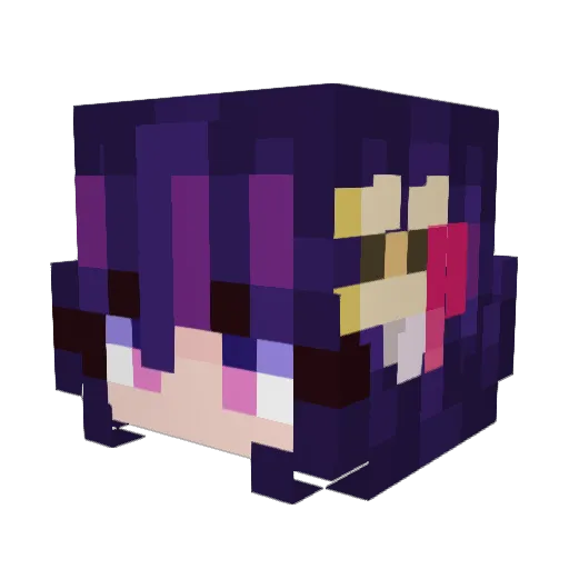 anyuhang Minecraft avatar head, 3D render