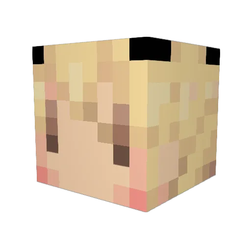 anzOuO Minecraft avatar head, 3D render