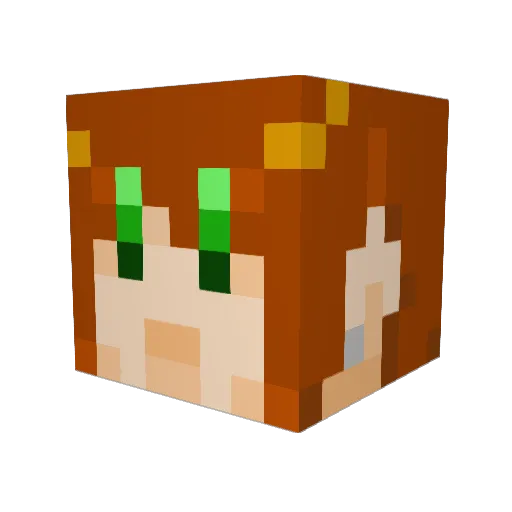 aoarashi Minecraft avatar head, 3D render