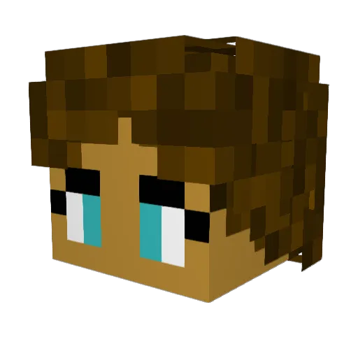 aoi_green Minecraft avatar head, 3D render
