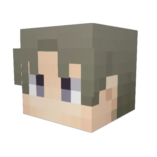 aoiyuka Minecraft avatar head, 3D render