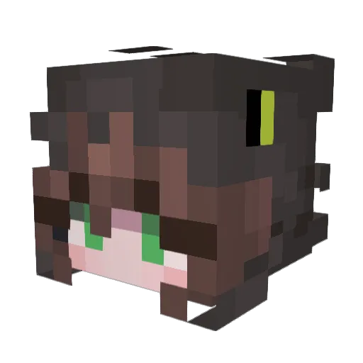 aojishi Minecraft avatar head, 3D render