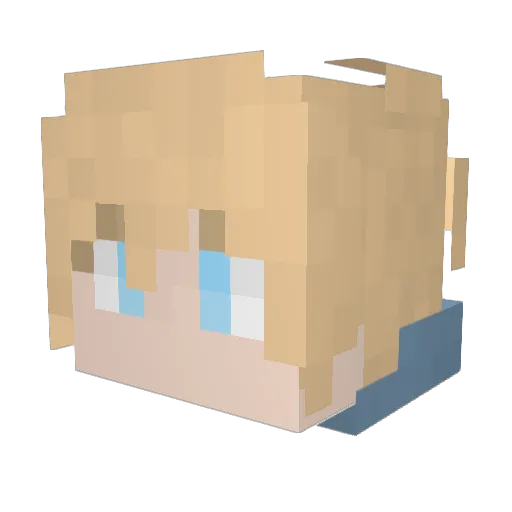 aokazumi Minecraft avatar head, 3D render