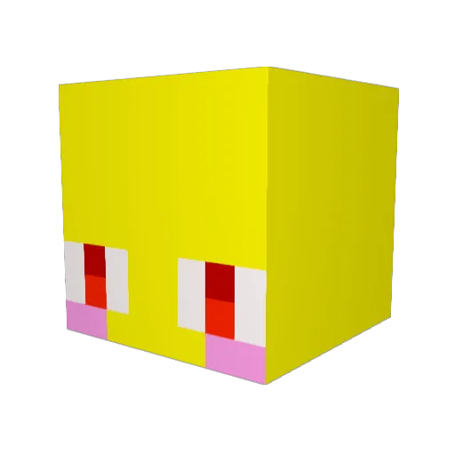 aoou Minecraft avatar head, 3D render