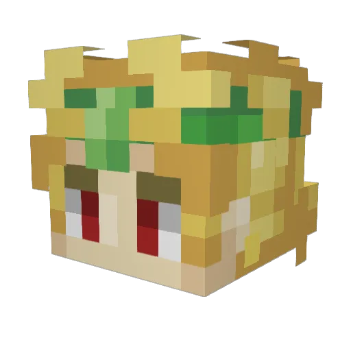 aouyi Minecraft avatar head, 3D render