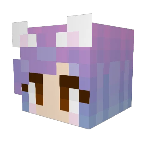 apaAmethyst Minecraft avatar head, 3D render