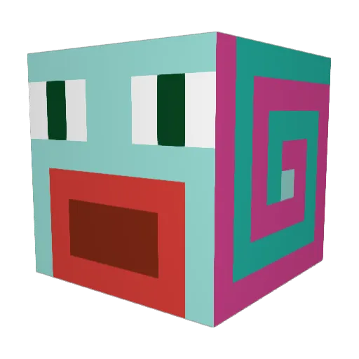 apase Minecraft avatar head, 3D render
