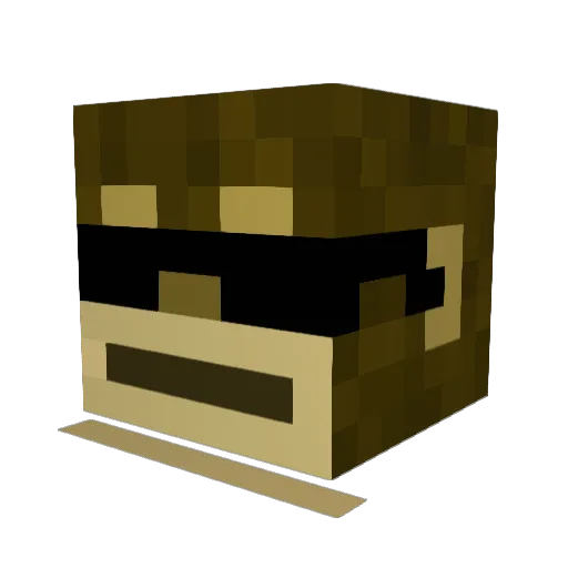 apegare Minecraft avatar head, 3D render