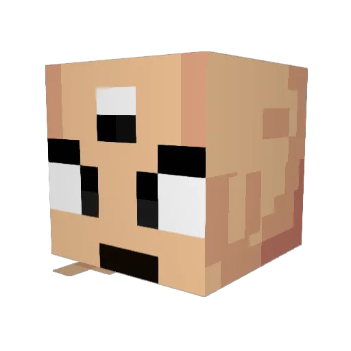 apelsin Minecraft avatar head, 3D render