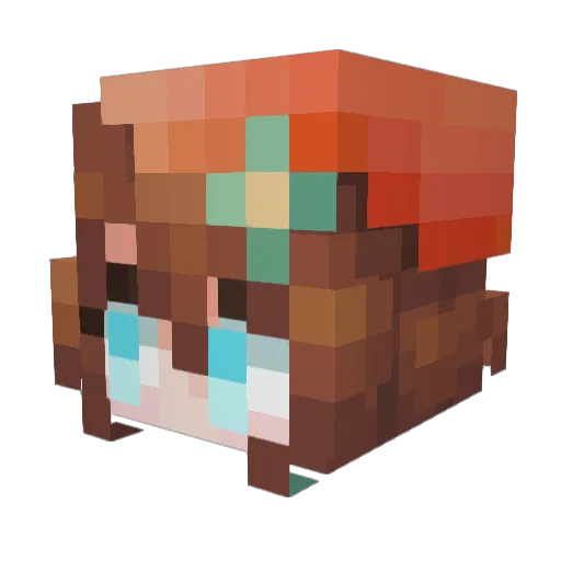 apheliaa Minecraft avatar head, 3D render