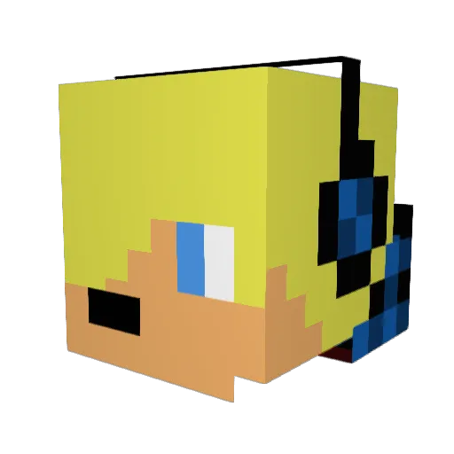 apilliner Minecraft avatar head, 3D render