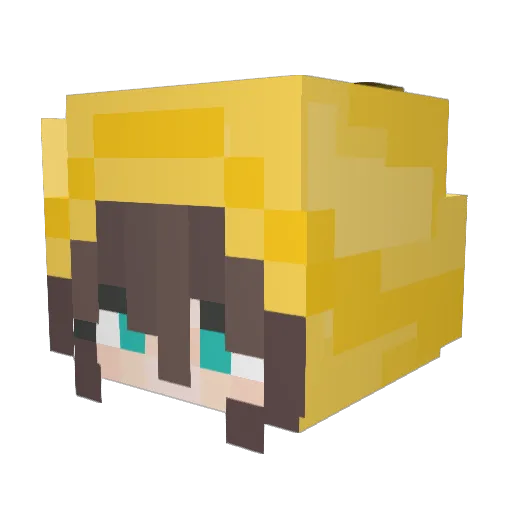 apluvity Minecraft avatar head, 3D render
