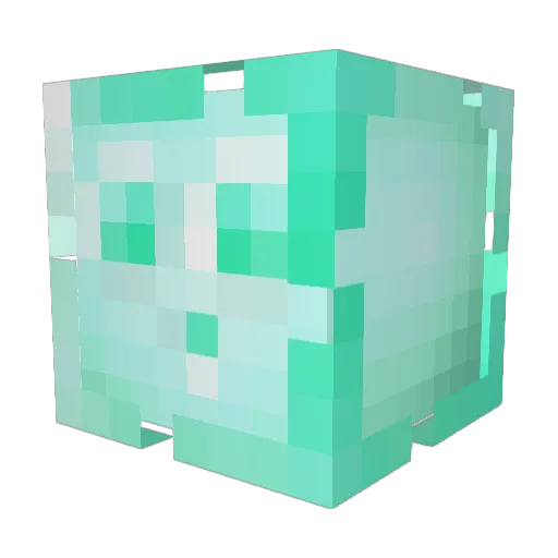 apoloqetic Minecraft avatar head, 3D render