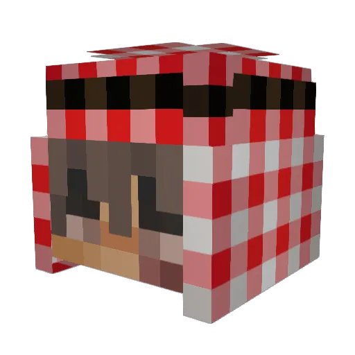 aporophobie Minecraft avatar head, 3D render