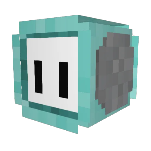 aposiopetic Minecraft avatar head, 3D render
