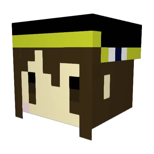 apple_M Minecraft avatar head, 3D render