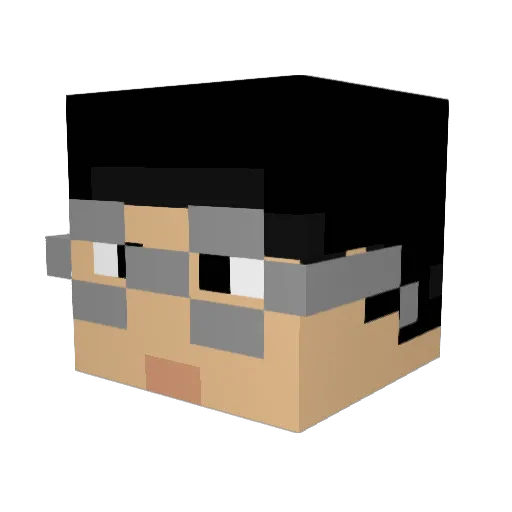 apple_keyboard Minecraft avatar head, 3D render