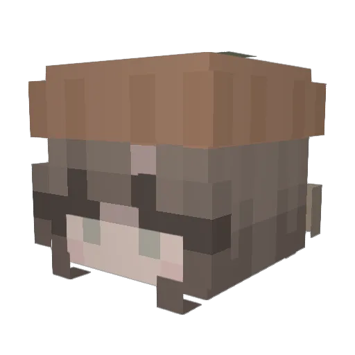 applesaucing Minecraft avatar head, 3D render