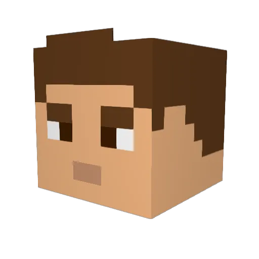 apponiohh Minecraft avatar head, 3D render