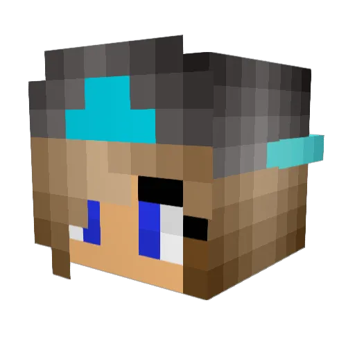 aprildog Minecraft avatar head, 3D render