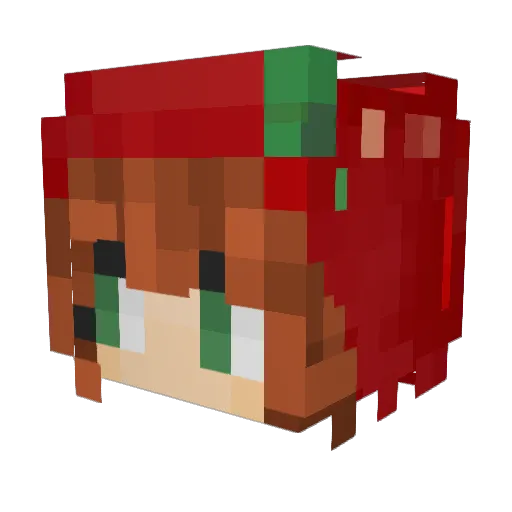 aprillia_ Minecraft avatar head, 3D render