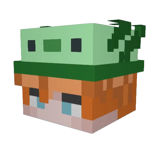 apullz Minecraft avatar head, 3D render