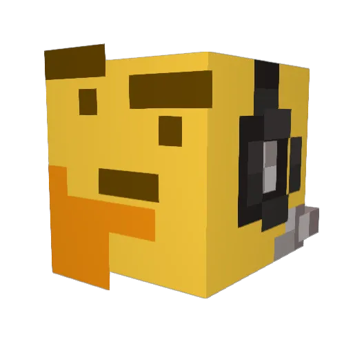 apunis Minecraft avatar head, 3D render