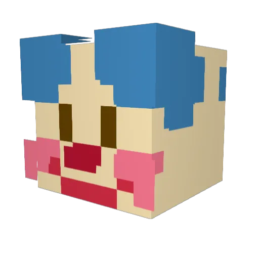 aqsygen Minecraft avatar head, 3D render