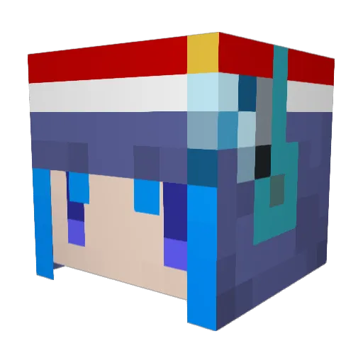 aqua0609hs Minecraft avatar head, 3D render