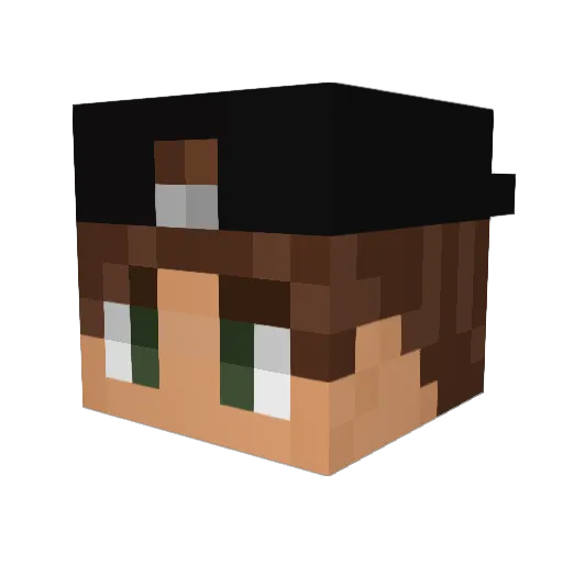 aqua789 Minecraft avatar head, 3D render